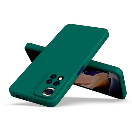 Matte Lens Protective Back Cover for Xiaomi 11i / 11i Hypercharge , Slim Silicone with Soft Lining Shockproof Flexible Full Body Bumper Case (Green)
