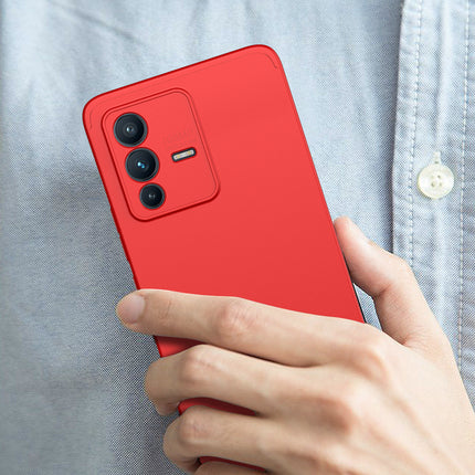 Double Dip Full 360 Protection Back Case Cover for Vivo V23 PRO (5G) (Red)