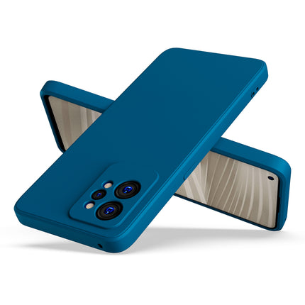 Matte Lens Protective Back Cover for Realme GT 2 Pro , Slim Silicone with Soft Lining Shockproof Flexible Full Body Bumper Case (Blue)