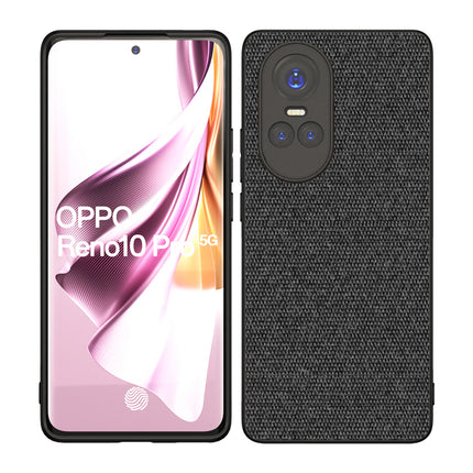 Kapa Soft Full Fabric Protective Back Case Cover for Oppo Reno 10 / Reno 10 PRO (5G) | Shockproof Slim Hard Anti Slip Back Case (Black)