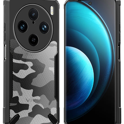 Mobizang Bull Camouflage Back Cover for Vivo X100 | [Military Grade Protection] Shock Proof Slim Hybrid Bumper Case (Black)