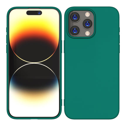 Mobizang Matte Protective Lens Flexible Back Cover for Apple iPhone 15 Pro | Slim Silicone with Soft Lining Shockproof Full Body Bumper Case (Green)