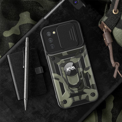 Tank Back Cover for Samsung Galaxy S20 FE , Inbuilt Ring & Slider [Military Grade Protection] Shockproof Lens Protection Case (Black)