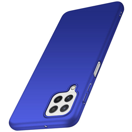 Silk Smooth Finish [Full Coverage] All Sides Protection Slim Back Case Cover for Samsung Galaxy A22 (4G) (Blue)
