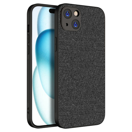 Mobizang Soft Full Fabric Protective Back Case Cover for Apple iPhone 15 | Shockproof Slim Hard Anti Slip Back Case (Black)