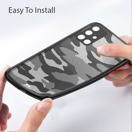 Camouflage Paper Thin Back Cover For Samsung Galaxy M31S , Super Slim Matte Translucent Full Protection Back Case (Black)