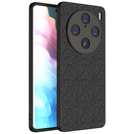 Mobizang Soft Full Fabric Protective Back Case Cover for Vivo X100 Pro | Shockproof Slim Hard Anti Slip Back Case (Black)