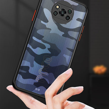 Camouflage Paper Thin Back Cover for Poco X3 Pro / Poco X3 , Super Slim Matte Translucent Full Protection Back Case (Black)