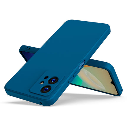 Matte Lens Protective Shockproof Flexible Back Cover for Vivo T1, Slim Silicone with Soft Lining Shockproof Flexible Full Body Bumper Case (Blue)