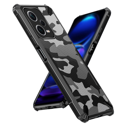 Mobizang Bull Camouflage Back Cover for Redmi Note 12 Pro | [Military Grade Protection] Shock Proof Slim Hybrid Bumper Case (Black)