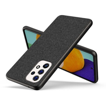 Soft Fabric Hybrid Protective Back Case Cover for Samsung Galaxy A33 (5G) (Black)
