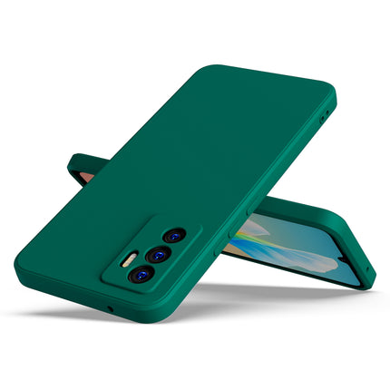 Matte Lens Protective Back Cover for Vivo V23E , Slim Silicone with Soft Lining Shockproof Flexible Full Body Bumper Case (Green)