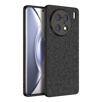 Mobizang Soft Full Fabric for Vivo X90 PRO (5G) Back Cover | Shockproof Slim Hard Anti Slip Back Case (Black)