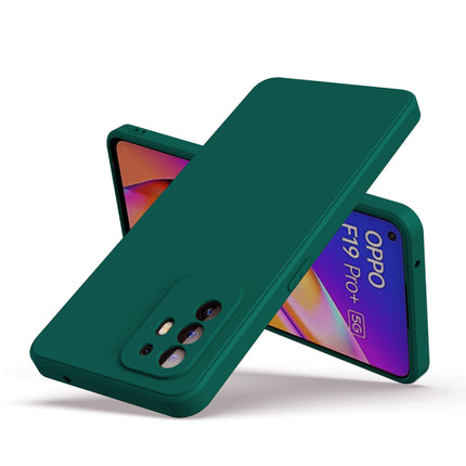 Matte Lens Protective Back Cover for Oppo F19 PRO , Slim Silicone with Soft Lining Shockproof Flexible Full Body Bumper Case (Green)