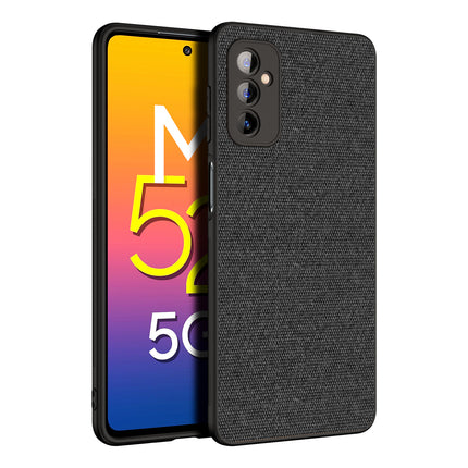 Soft Full Fabric Protective Back Case Cover for Samsung Galaxy M52 (5G) (Black)