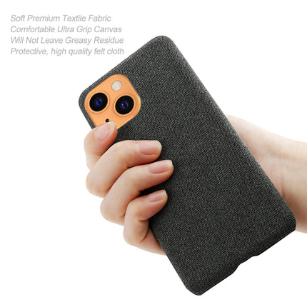 Woven Soft Fabric Case for Apple iPhone 13 Back Cover, Shock Protection Slim Hard Anti Slip Back Cover (Black)