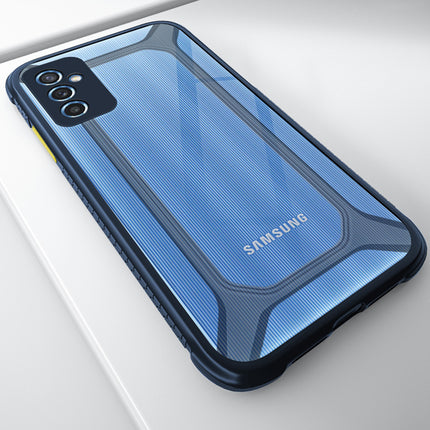 Unicorn for Samsung Galaxy M52 (5G) Clear Back Case, [Military Grade Protection] Shock Proof Slim Hybrid Bumper Cover (Blue)