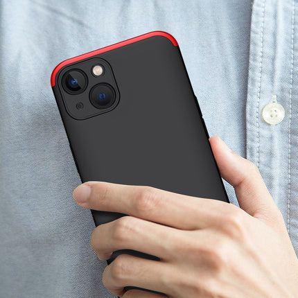 Double Dip Full 360 Protection Back Case Cover for Apple iPhone 13 (6.1) (Red,Black)