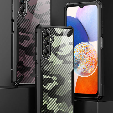Mobizang Bull Camouflage Back Cover for Samsung Galaxy A25 (5G) | [Military Grade Protection] Shock Proof Slim Hybrid Bumper Case (Black)