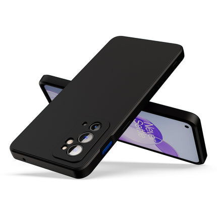 Matte Lens Protective Back Cover for OnePlus 9RT , Slim Silicone with Soft Lining Shockproof Flexible Full Body Bumper Case (Black)