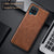 Tux Back Case for Samsung Galaxy A12 / F12 / M12 , Slim Leather Case with Soft Edge Shockproof Back Cover (Brown)