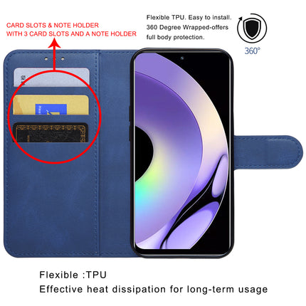 Mobizang Prime Slim Magnetic Flip Cover for Realme 10 Pro (5G) | PU Leather Shockproof Folio Case with Card Holders RFID Blocking Kickstand (Blue)