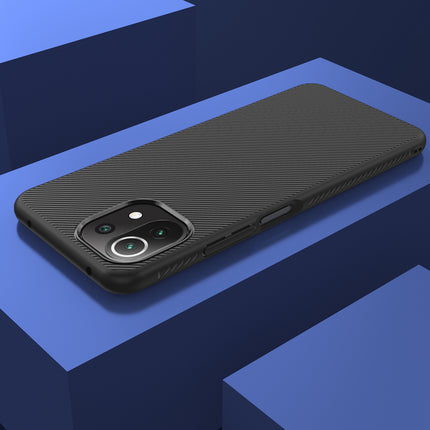 Twill Shock Proof Soft Flexible Back Case Cover for Xiaomi Mi 11 Lite (Black)