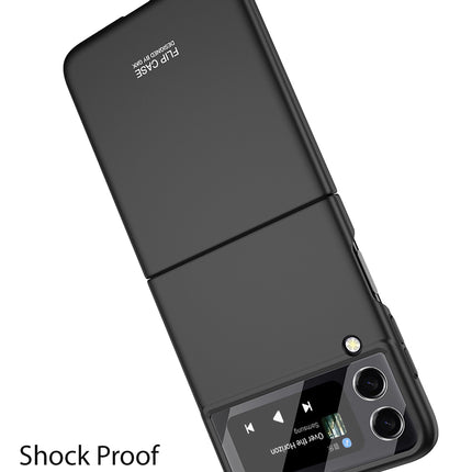 Mobizang Ultra Thin Back Case for Samsung Galaxy Z Flip4, Inbuilt Glass Window Back Cover, Black