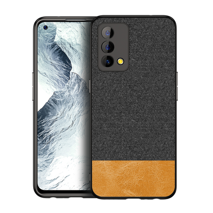 Soft Fabric & Leather Hybrid Protective Case Cover for Realme GT Master (Black,Brown)