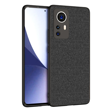Soft Fabric Hybrid Protective Back Case Cover for Xiaomi 12 PRO (5G) (Black)
