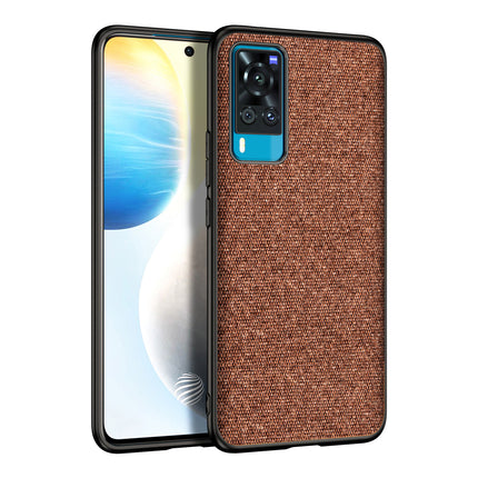 Soft Full Fabric Protective Shockproof Back Case Cover for Vivo X60 (Full Brown)