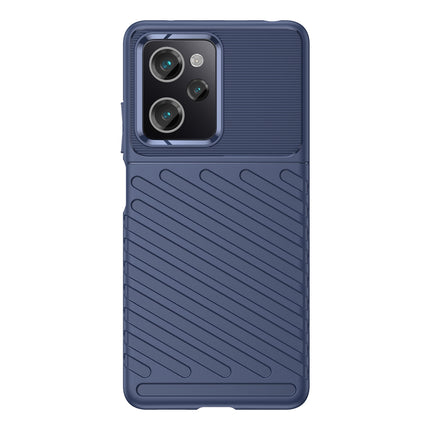 Mobizang Thunder Protective Flexible Back Cover for Poco X5 Pro | Slim Anti Slip Rugged TPU Shockproof Full Body Bumper Case (Blue)