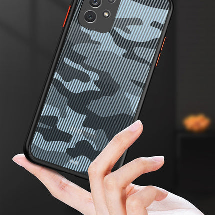 Camouflage Paper Thin Back Cover For Samsung Galaxy A52 , Super Slim Matte Translucent Full Protection Back Case (Black)