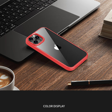 Mobizang Hawkeye Clear Back Cover for Apple iPhone 15 Pro | Camera Lens Protector Shockproof Slim Clear Case Cover (Red)