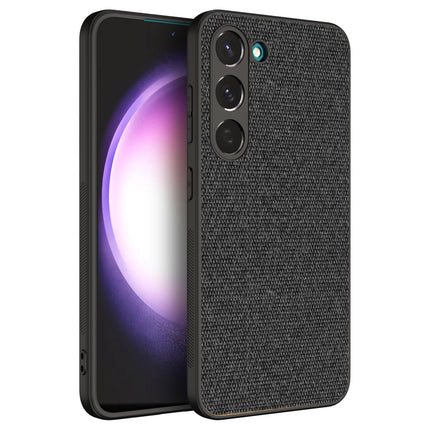 Mobizang Soft Full Fabric Hybrid for Samsung Galaxy S23 Back Cover | Shockproof Hybrid Slim Hard Anti Slip Back Case (Black)