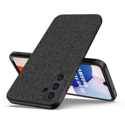 Mobizang Soft Full Fabric Protective Back Case Cover for Samsung Galaxy A14 (5G) | Shockproof Slim Hard Anti Slip Back Case (Black)