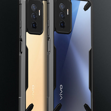 Mobizang Bull Back Cover for Vivo V23E (5G), Shockproof Slim Hybrid Clear Case (Black)