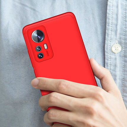 Mobizang Double Dip Full 360 Protection Back Case Cover for Redmi Note 12 Pro Plus (Red)