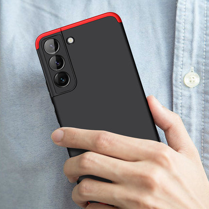 Double Dip Full 360 Protection Back Case Cover for Samsung Galaxy S22 Plus (Red ,Black)