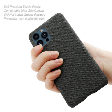 Woven Soft Fabric Case for Apple iPhone 13 Pro Back Cover, Shock Protection Slim Hard Anti Slip Back Cover (Black)