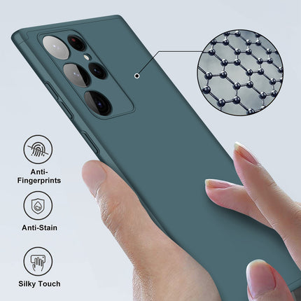 Double Dip Full 360 Protection Back Case Cover for Samsung Galaxy S22 Ultra  (Green)