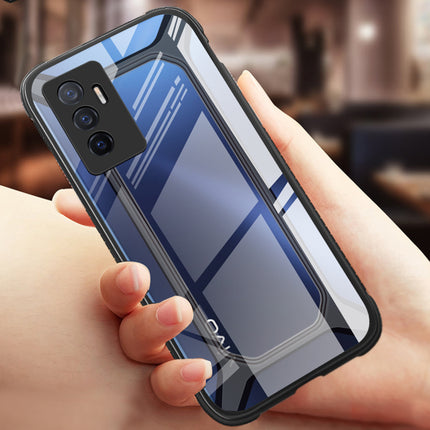 Mobizang Unicorn for Vivo V23E (5G) Clear Back Case, Shock Proof Slim Hybrid Bumper Cover (Black)