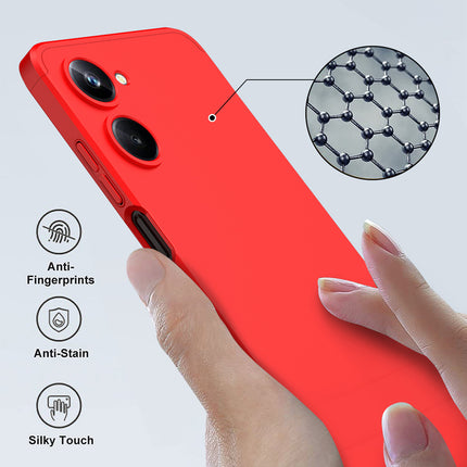 Mobizang Double Dip Full 360 Protection Back Case Cover for Realme 10 Pro (Red)