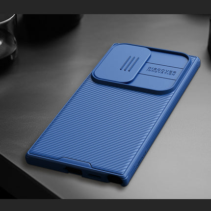 Mobizang Camshield Back Cover for Samsung Galaxy S24 ULTRA | Inbuilt Slider Shockproof Lens Protection Case (Blue)