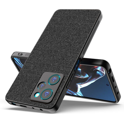 Mobizang Soft Full Fabric for Poco X5 PRO Back Cover | Shockproof Slim Hard Anti Slip Back Case (Black)