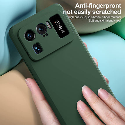 Matte Lens Protective Back Cover for Xiaomi Mi 11 Ultra , Slim Silicone with Soft Lining Shockproof Flexible Full Body Bumper Case (Green)