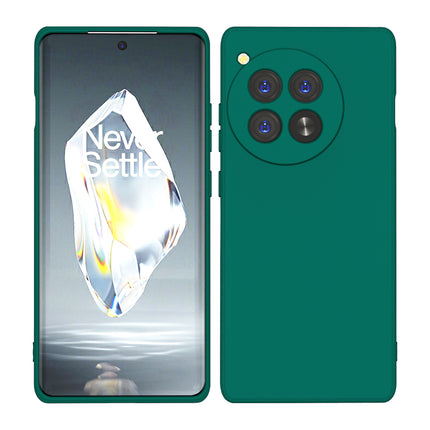 Mobizang Matte Protective Lens Flexible Back Cover for Oneplus 12R | Slim Silicone with Soft Lining Shockproof Full Body Bumper Case (Green)