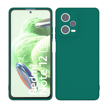 Mobizang Matte Protective Lens Flexible Back Cover for Redmi Note 12 | Slim Silicone with Soft Lining Shockproof Full Body Bumper Case (Green)