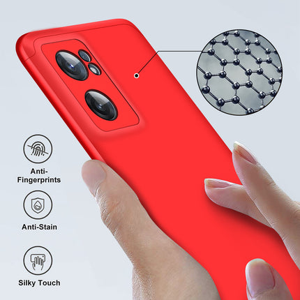 Double Dip Full 360 Protection Back Case Cover for OnePlus Nord CE 2 (Red)