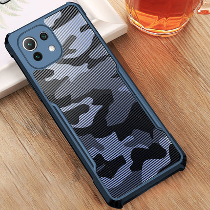 Beetle Camouflage for Mi 11 Lite Back Case, [Military Grade Protection] Shock Proof Slim Hybrid Bumper Cover (Blue)